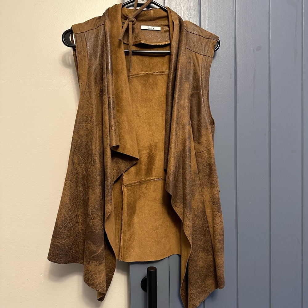 Faux leather vest
